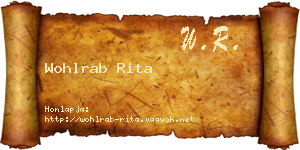 Wohlrab Rita névjegykártya